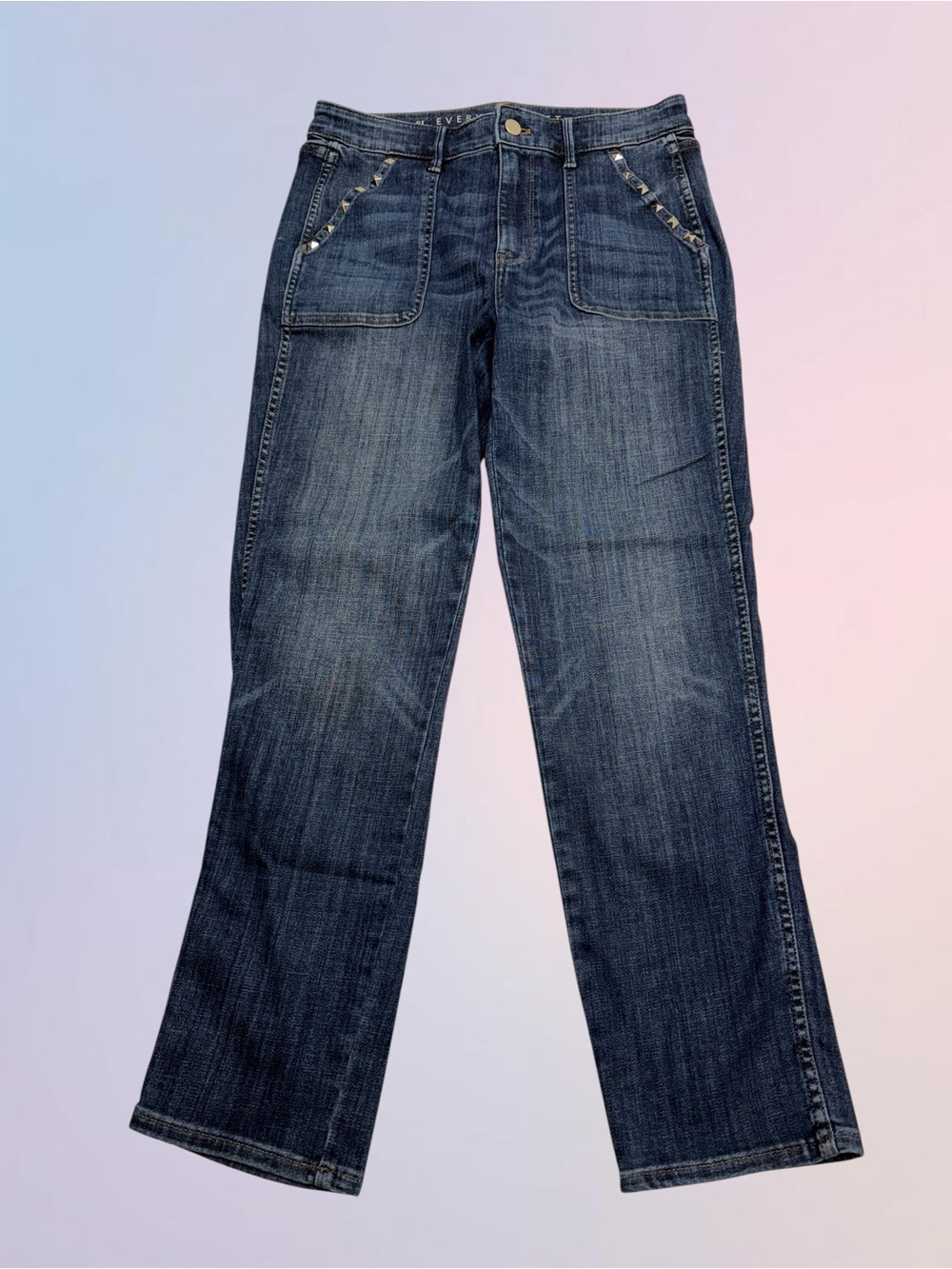 WHBM Women’s 8L EVERYDAY SOFT STRAIGHT CROP Blue Jeans